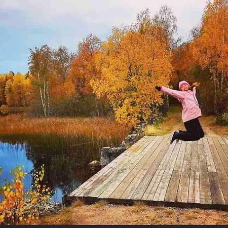 Egen Stuga Och Vedeldad Bastu Linghed Buitenkant foto
